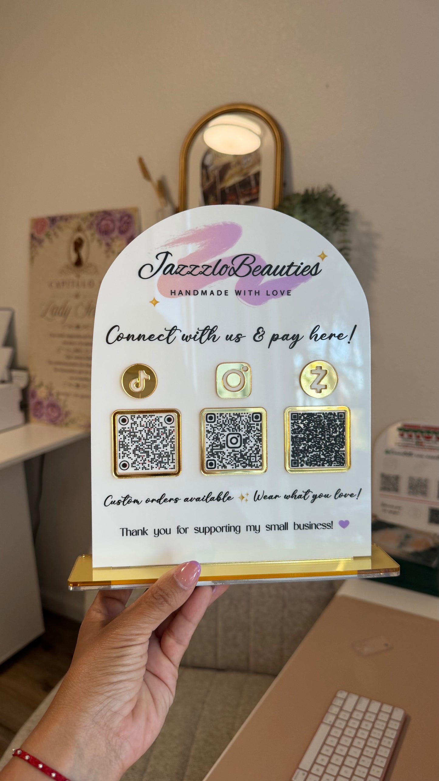 Essential QR Payment & Social Media Sign