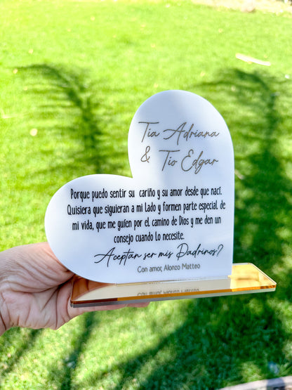 Personalized Godparent Proposal Acrylic Sign
