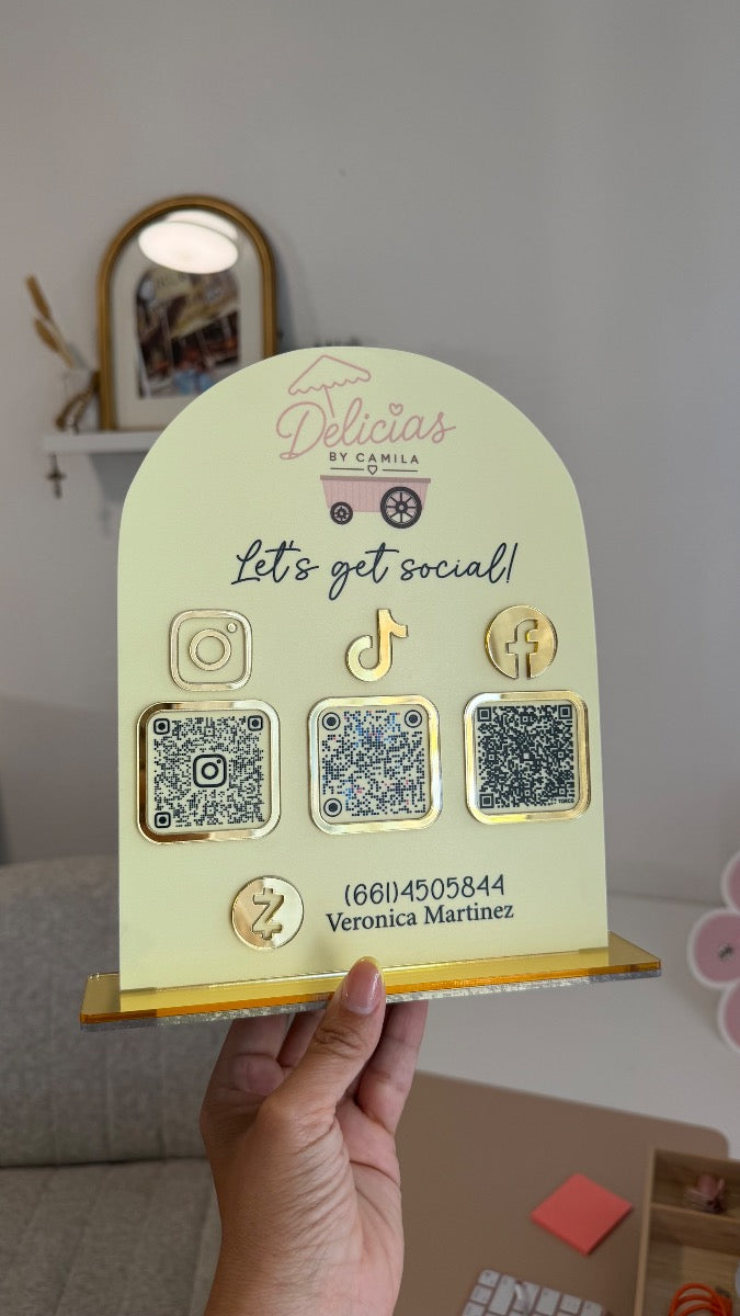 Essential QR Payment & Social Media Sign