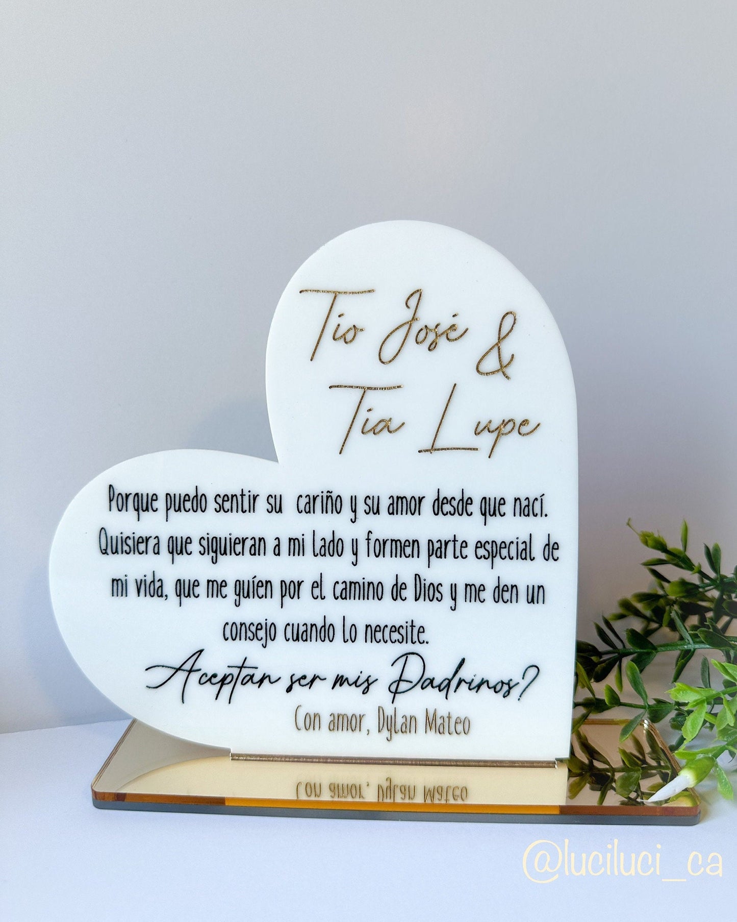 Personalized Godparent Proposal Acrylic Sign