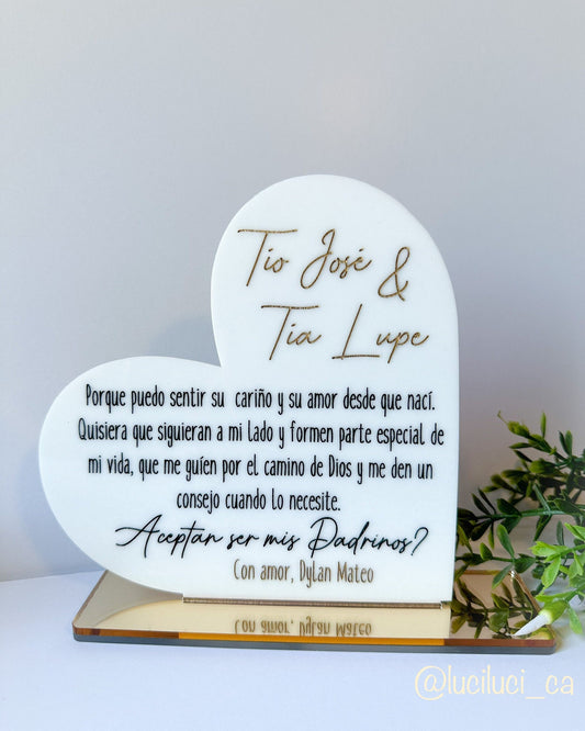 Personalized Godparent Proposal Acrylic Sign