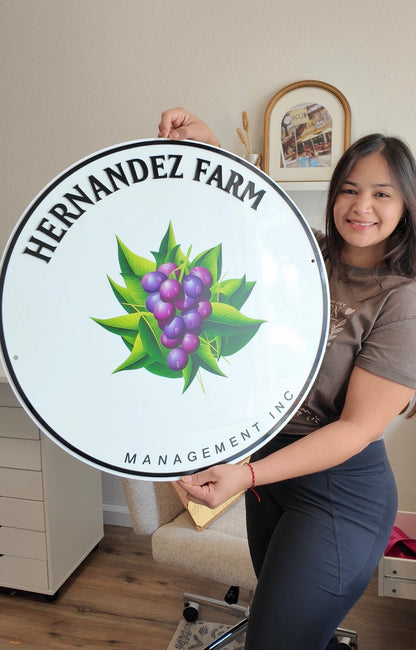 Custom Round Acrylic Logo Sign UVprinted + 3D acrylic