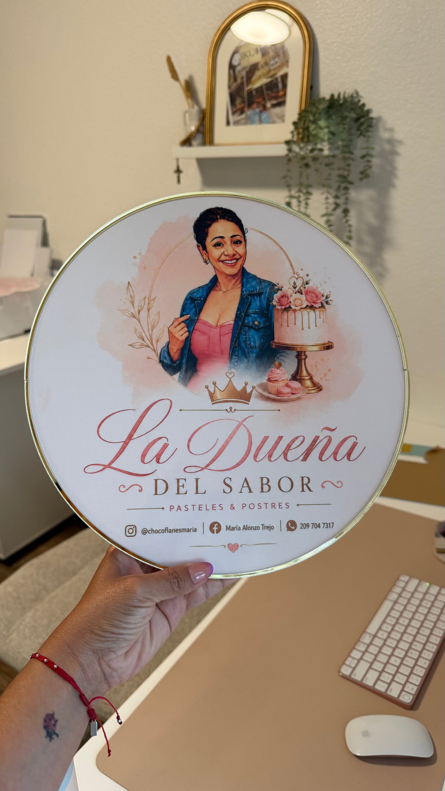 Custom Round Acrylic Logo Sign UVprinted + 3D acrylic