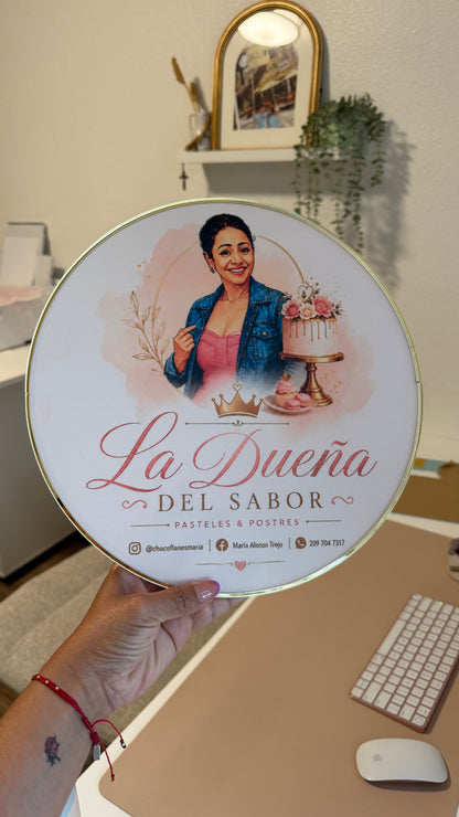Custom Round Acrylic Logo Sign UVprinted + 3D acrylic