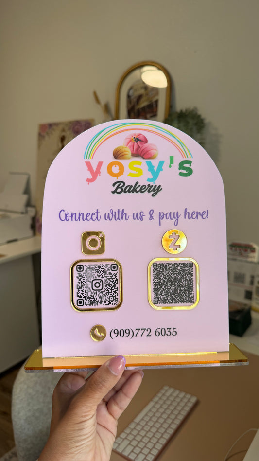 Essential QR Payment & Social Media Sign