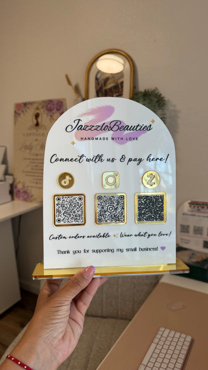 Essential QR Payment & Social Media Sign