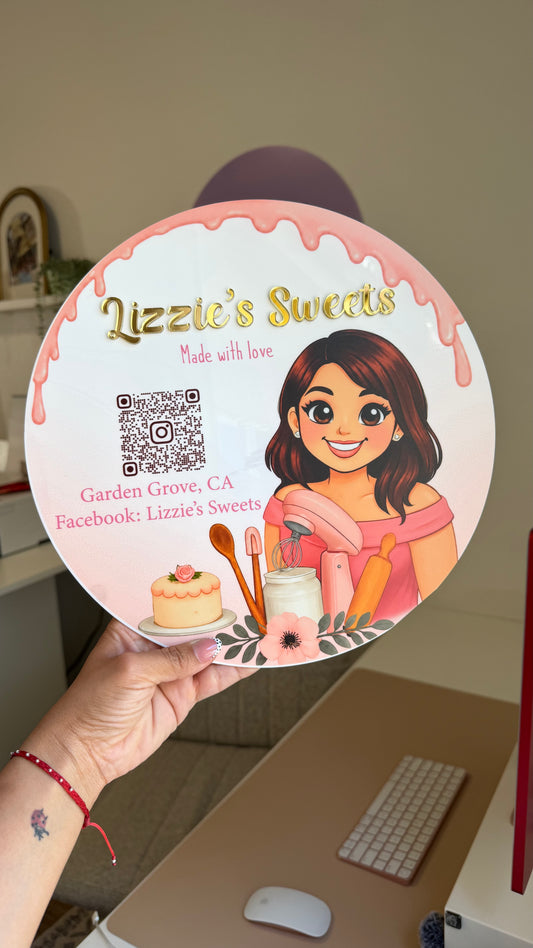 Custom Round Acrylic Logo Sign UVprinted + 3D acrylic